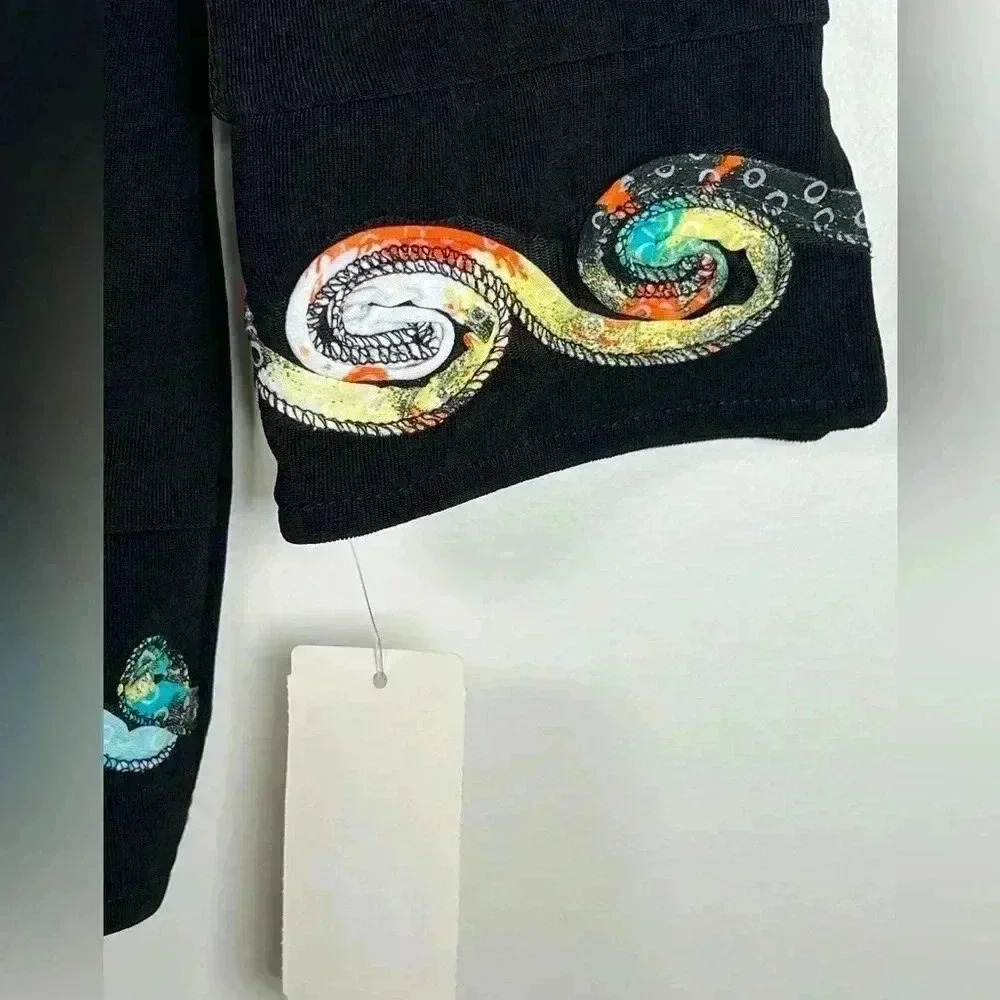NWT Picadilly Fashions Open Cardigan 3/4 Sleeve Multicolor Appliqué Petite Small - Picture 9 of 11